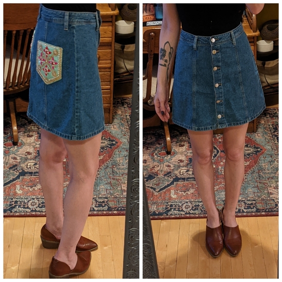 Denim Mini Festival Skirt - Picture 4 of 10